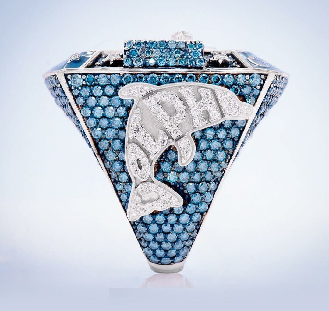 Pre-owned Online0369 Men Customized World Champions Name Ring Rd Blue Topaz Cubic Zirconia Silver In Yellow