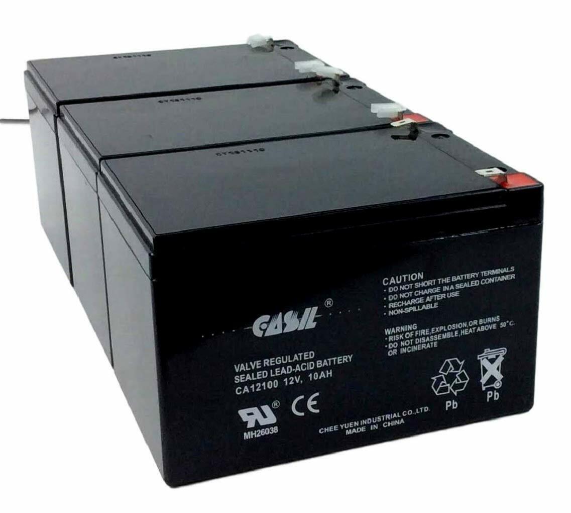 3 Pack Casil 12V 10AH 12AH F2 for Razor Battery Fits MX500 M