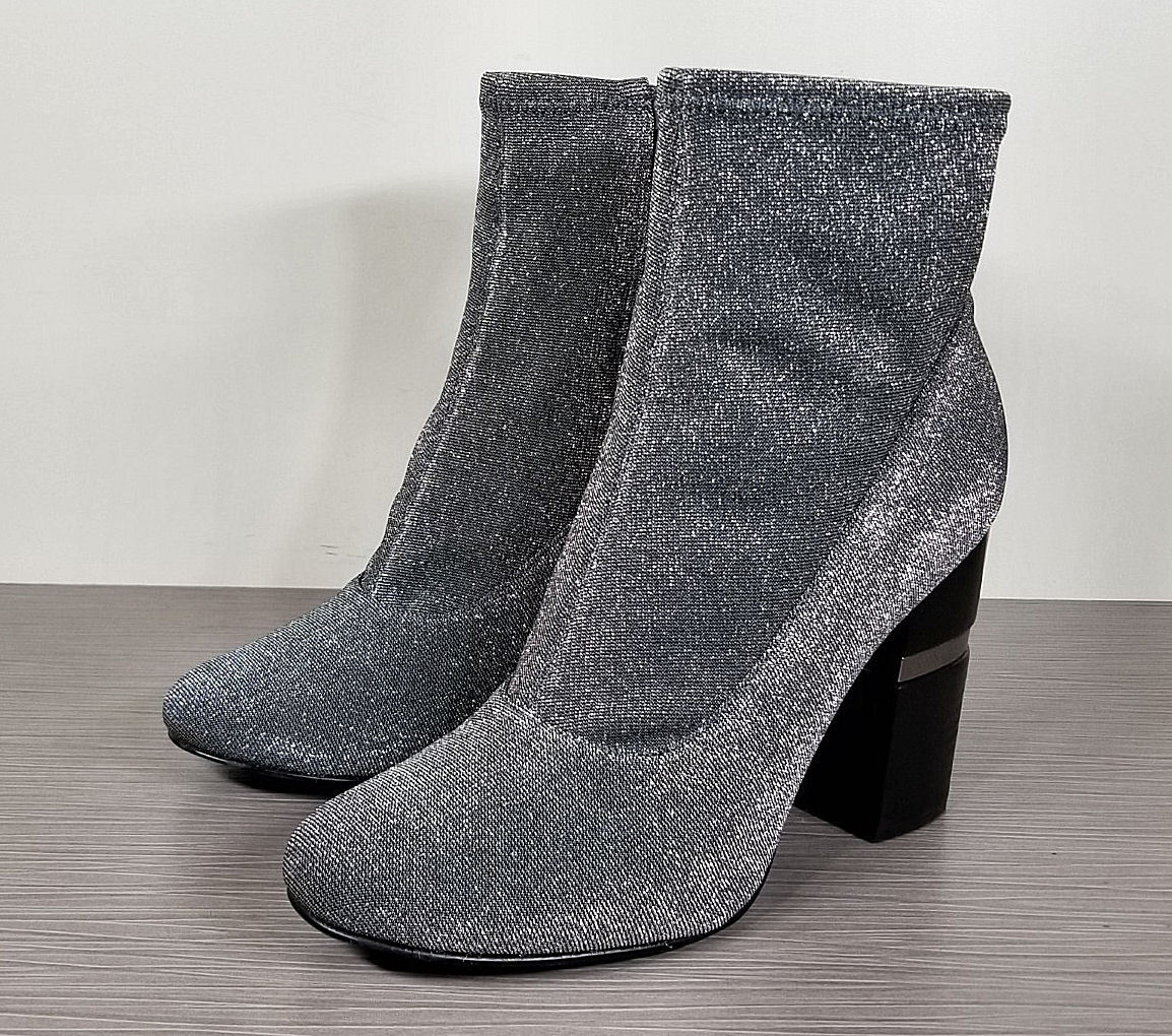 Marc Fisher LTD Padda Stretchy Boot, Pewter Fabric, Womens Size 7.5 M