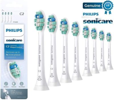 8-Pack Genuine C2 Optimal Plaque Control Toothbrush Head for Philips Sonicare US