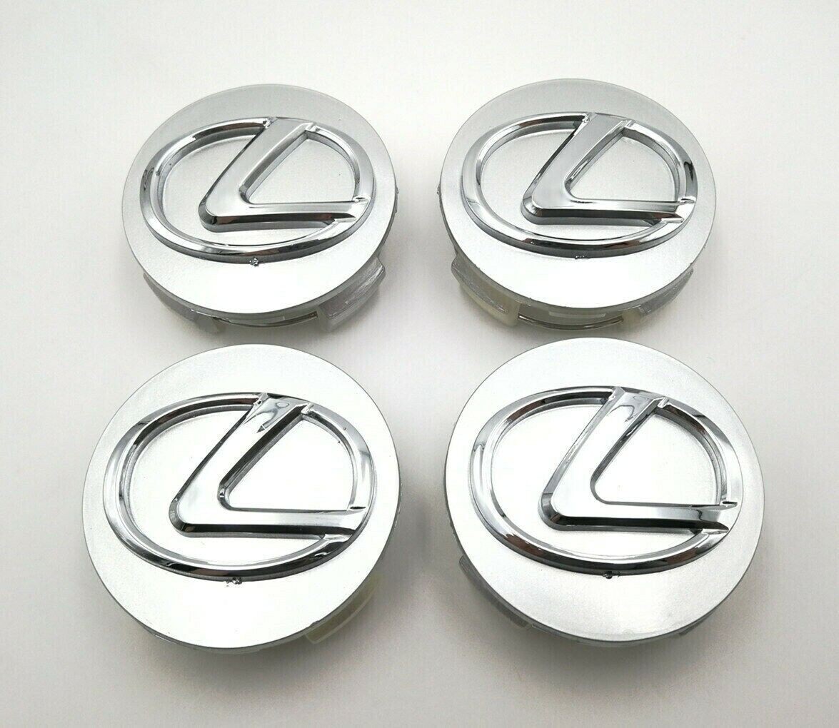 Set of 4 WHEEL RIM CENTER HUB CAP Silver CHROME LOGO 62MM For Lexus 2006-2019