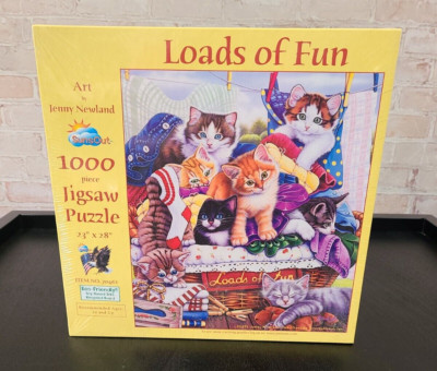 Sunsout 1000 Jigsaw Puzzle Kittens Loads Of Fun 23''x 28'' Jenny Newland USA Made