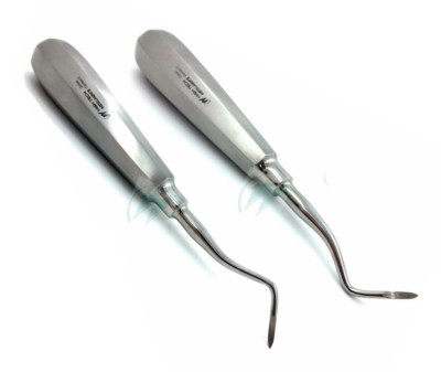 Set of 2 Dental Heidbrink Root Tip Pick Elevators Right+Left Hygiene Instruments