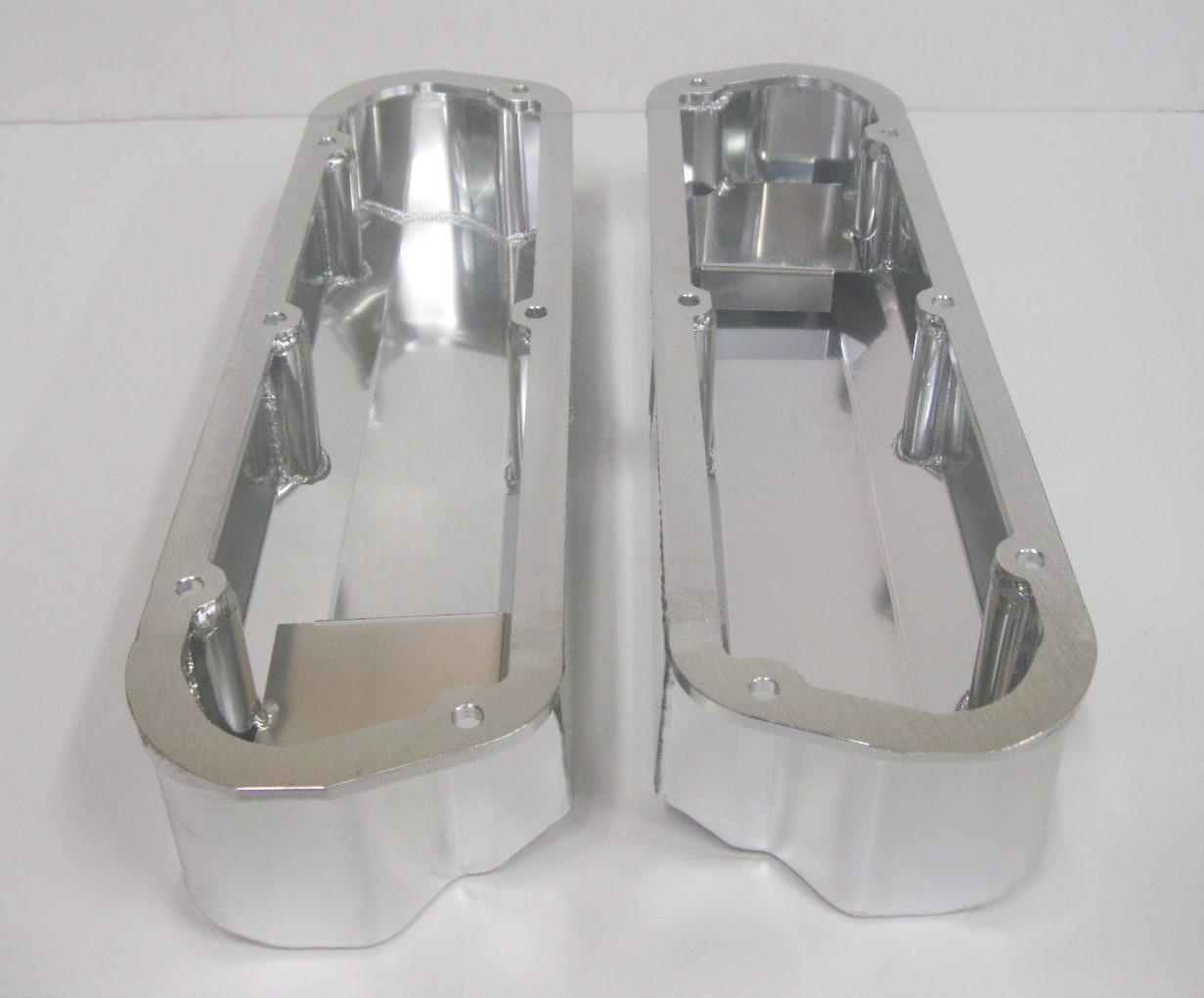 SB Ford FABRICATED Aluminum Tall Valve Covers SBF 289 302 351W 1/4 Billet Rail 