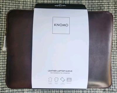 Knomo Leather Laptop Sleeve For MacBook 12'' & Ultrabooks, Brown