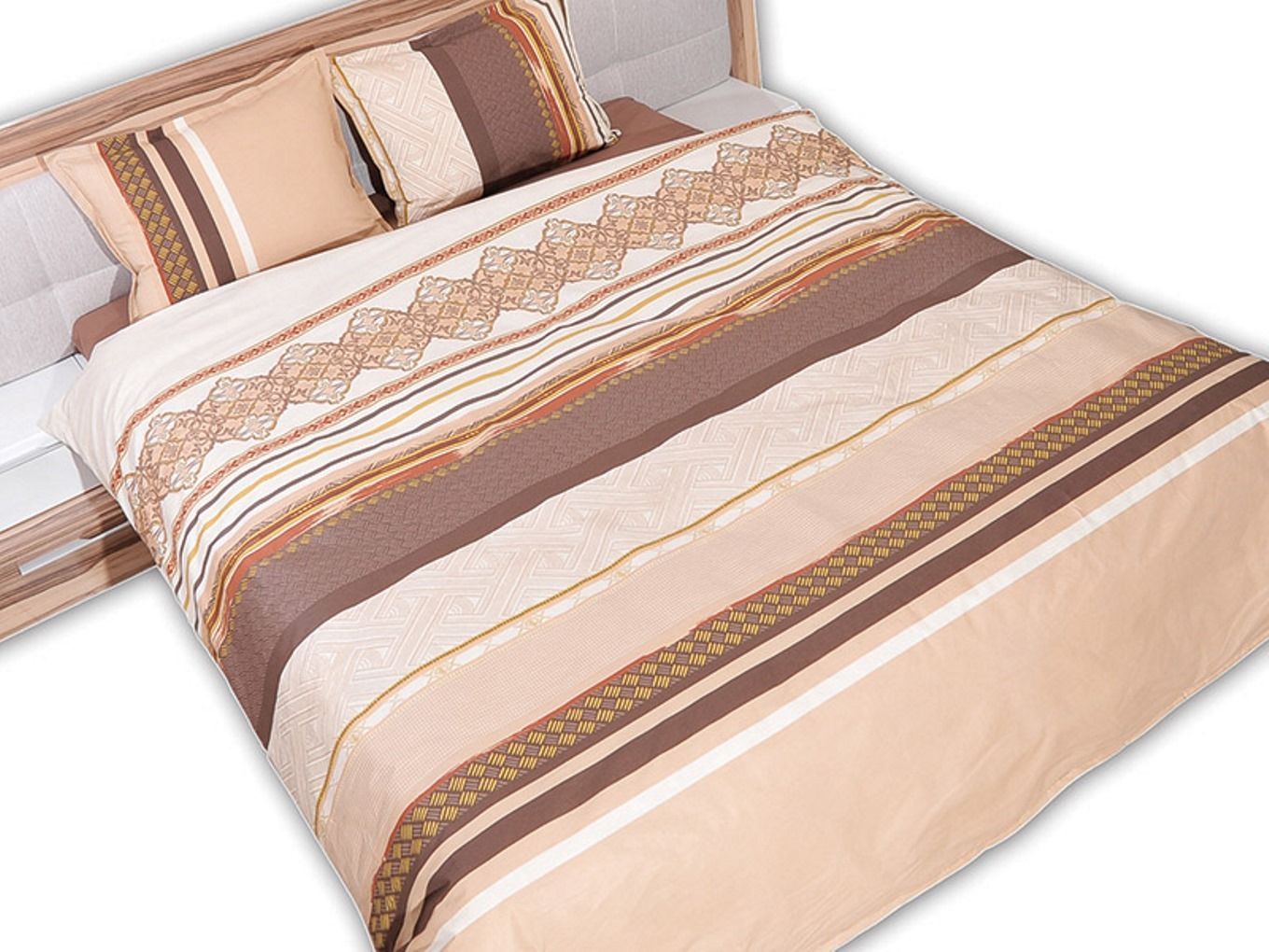 Brown Beige Duvet Cover 100 Cotton Soft Bedding Set Reversible Queen/King eBay