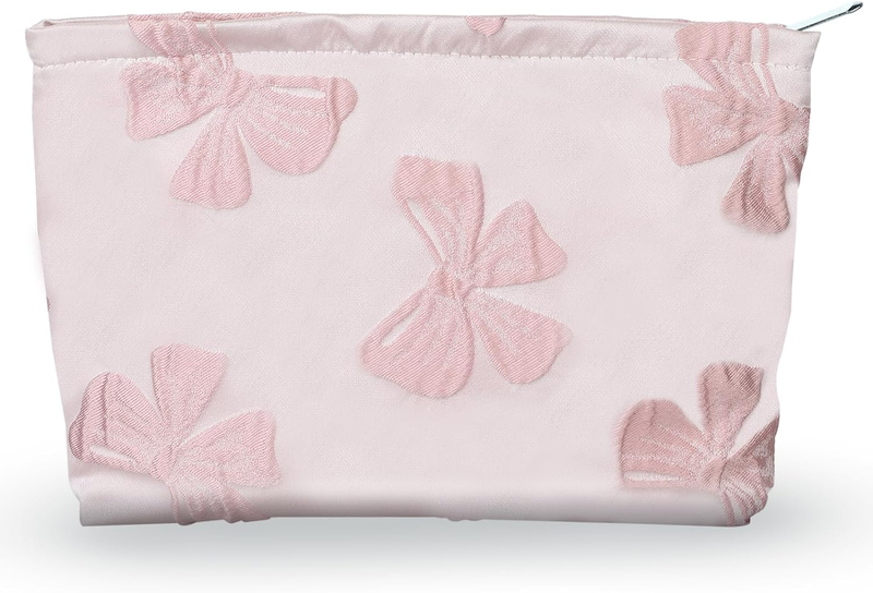Makeup Bag Large Capacity Elegant Bow Preppy Cosmetic Bag Aesthetic Design Canva