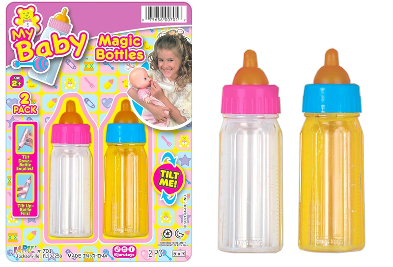 Magic Baby Doll Bottles Milk Bottle and Juice Bottle, Great Baby Doll Accessorie