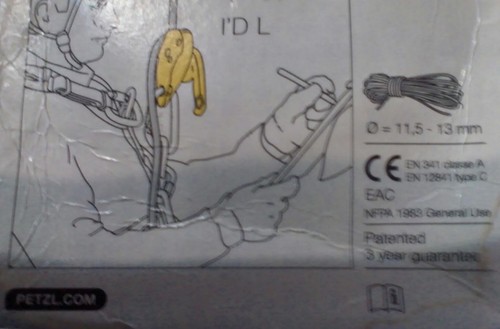 Petzl I'D L Self Breaking Descender / Belay Device