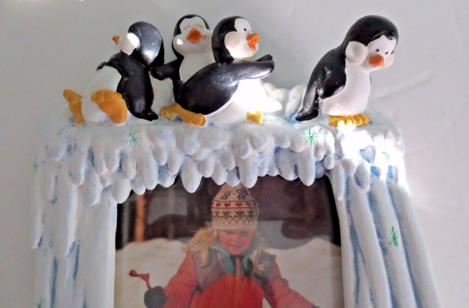 Fabulous NEW in Box Hand Painted Kid's Picture Frame by Burnes - 3.5 X 5