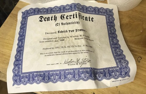 100% Original Spectral Motion Cedrick The Zombie Resin Bust Model Kit #65 L@@K!