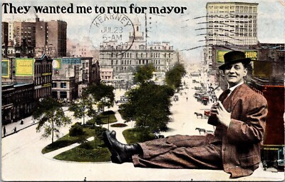 They Wanted Me to Run for Mayor Humorous Postcard