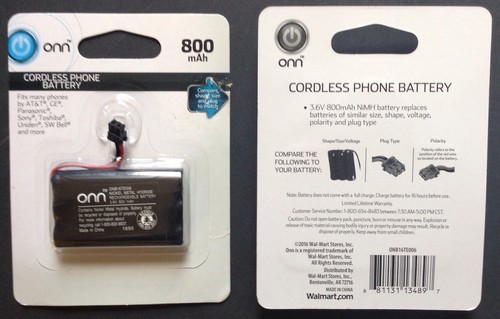 NEW SEALED!!! ONN CORDLESS PHONE BATTERY 800 mAh