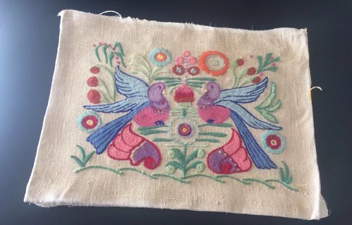 Beautiful Hand Embroidered Birds And Flowers Finished Cloth
