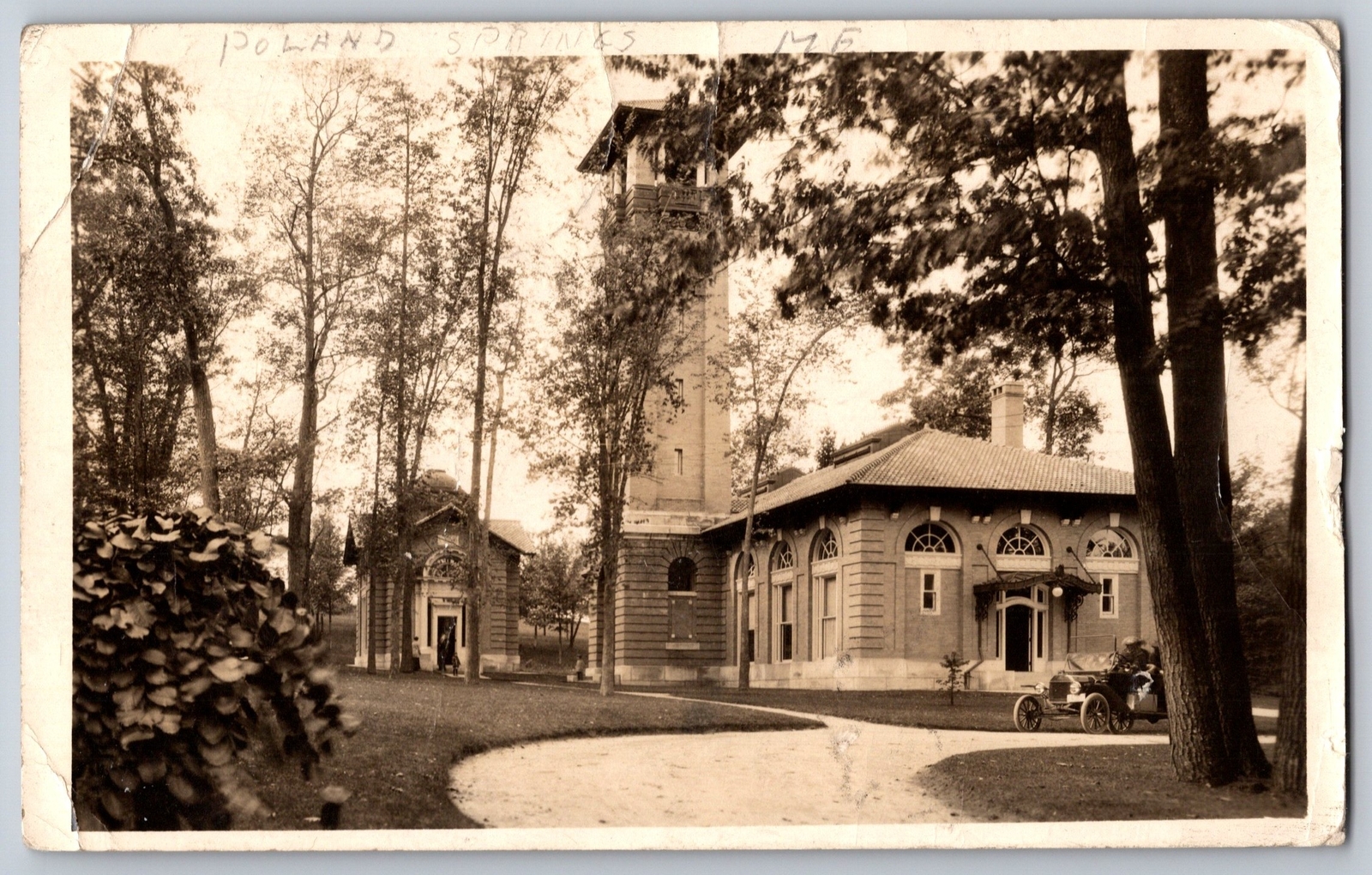 Poland Springs ME Here Is Where Water Is Bottled~Jr & Billy Love Time Spent RPPC