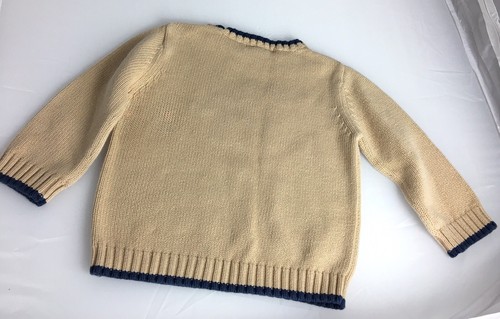 Janie and Jack Boys 100% Cotton Tan Dog Graphic Long Sleeve Sweater 18-24 Months