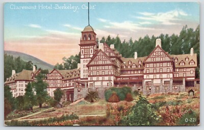 Berkeley California~Dutch Stick-Style Claremont Hotel~Open Bell Tower~c1910 PC