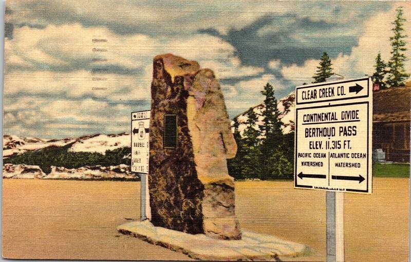 Summit Berthoud Pass Highway Us 40 Scenic Mountain Postcard Utah Cancel