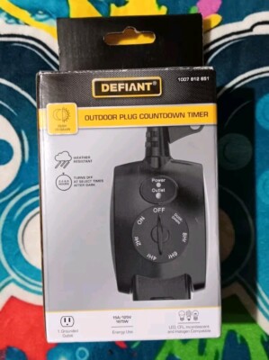 Defiant 15 Amp 24-Hour Outdoor Plug-In Mechanical Dusk to Dawn Countdown Timer