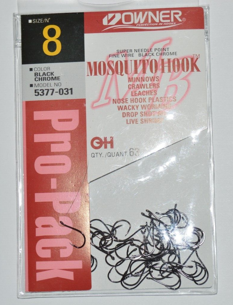 owner drop shot wacky minnow mosquito nose hook 5377-031 size 8 pro-pack owner drop shot wacky minnow mosquito nose hook 5377-031 size 8 pro-pack