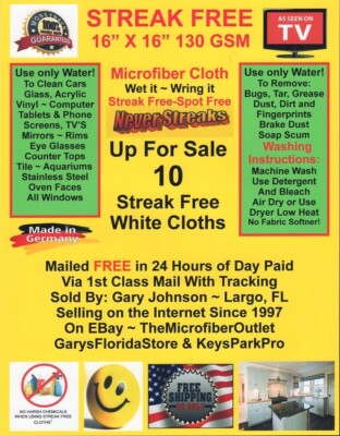 Streak Free MicroFiber Cleaning Cloth 10 Pack Made in Germany 1stClass FREE Ship
