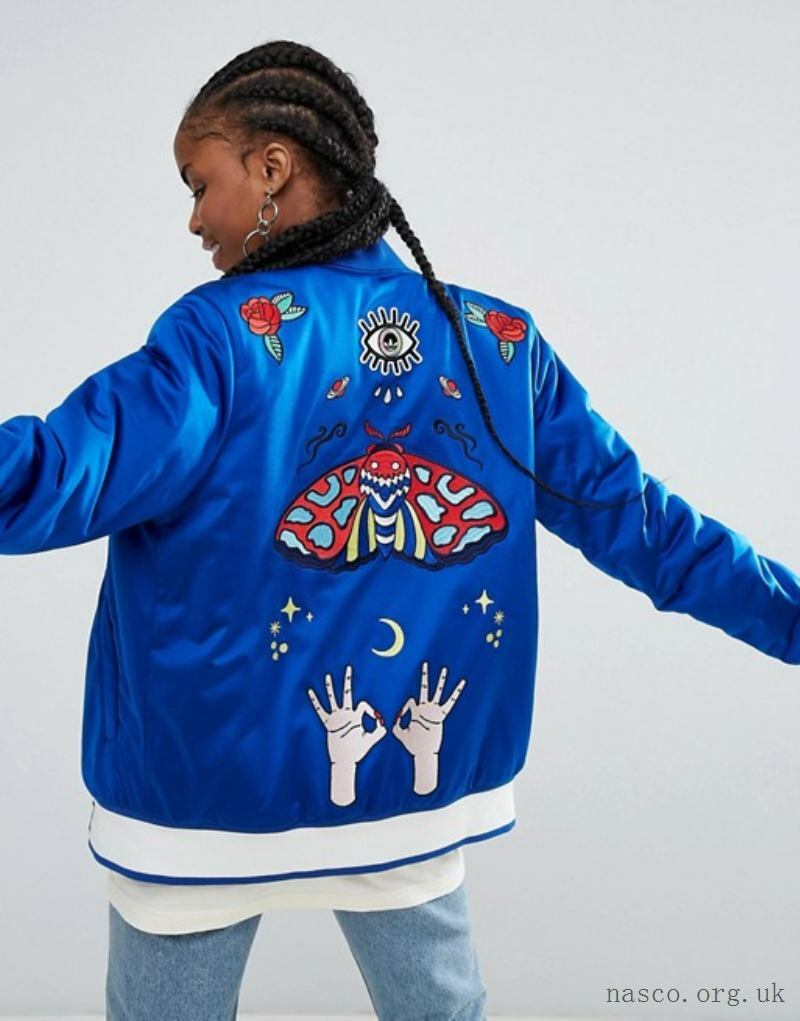 blue adidas bomber jacket