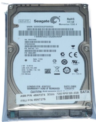 Seagate Momentus 7200.4 ST9320423AS 320GB 2.5'' SATA II Laptop Hard Drive