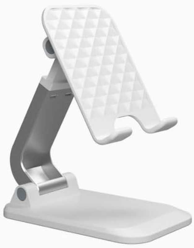 Adjustable Phone Stand, Foldable Desktop Holder (White)