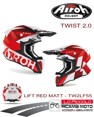 Cross Enduro Off Road Helmet Airoh Twist 2.0 Lift Red Matt M 57-58