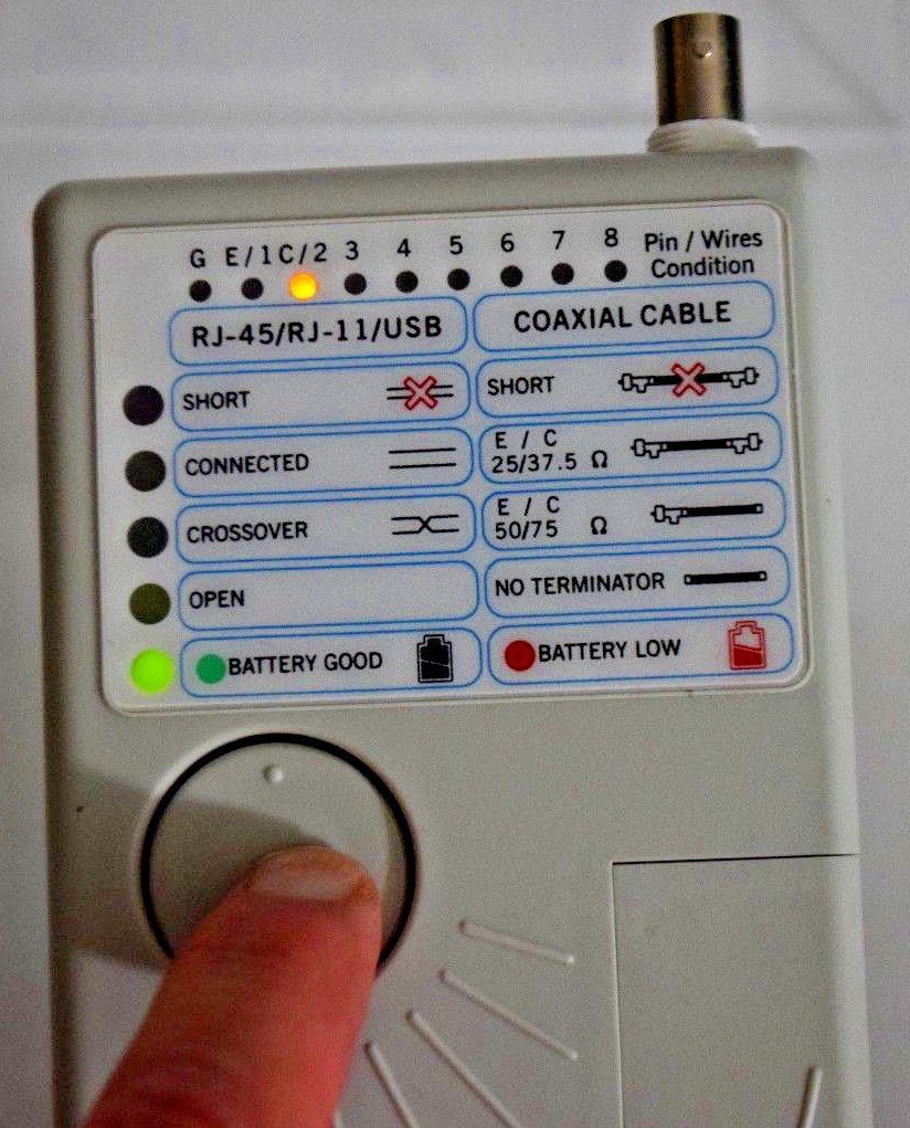 Remote RJ-45/RJ-11/USB Coaxial Cable Cable tester (bin2.4)