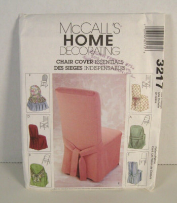 McCall's Home Decorating 3217 Chair Cover Essentials - 6 Styles Pattern Uncut