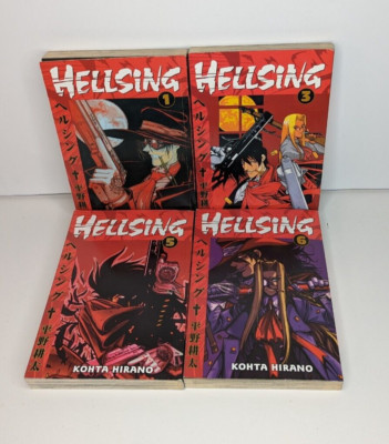 Lot of 4 Hellsing Manga by Kouta Hirano Vol 1, 3, 5, 6 English