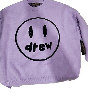 OFFICIAL Justin Bieber Drew House Mascot Smiley Face Purple Pullover NWT SZ M