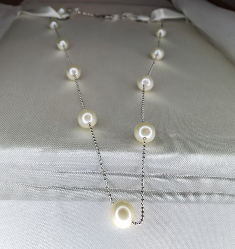 PRY シュウト　 Silver & White Pearl Necklace silver-white-pearl-chain-