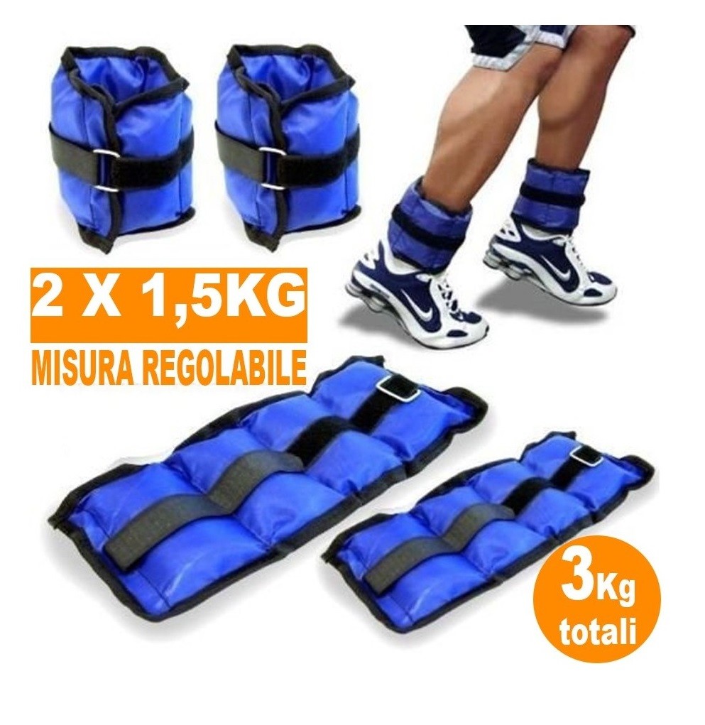 Coppia Pesi Caviglie Polsi Cavigliere Sport Arti Marziali Allenamento 3kg dfh