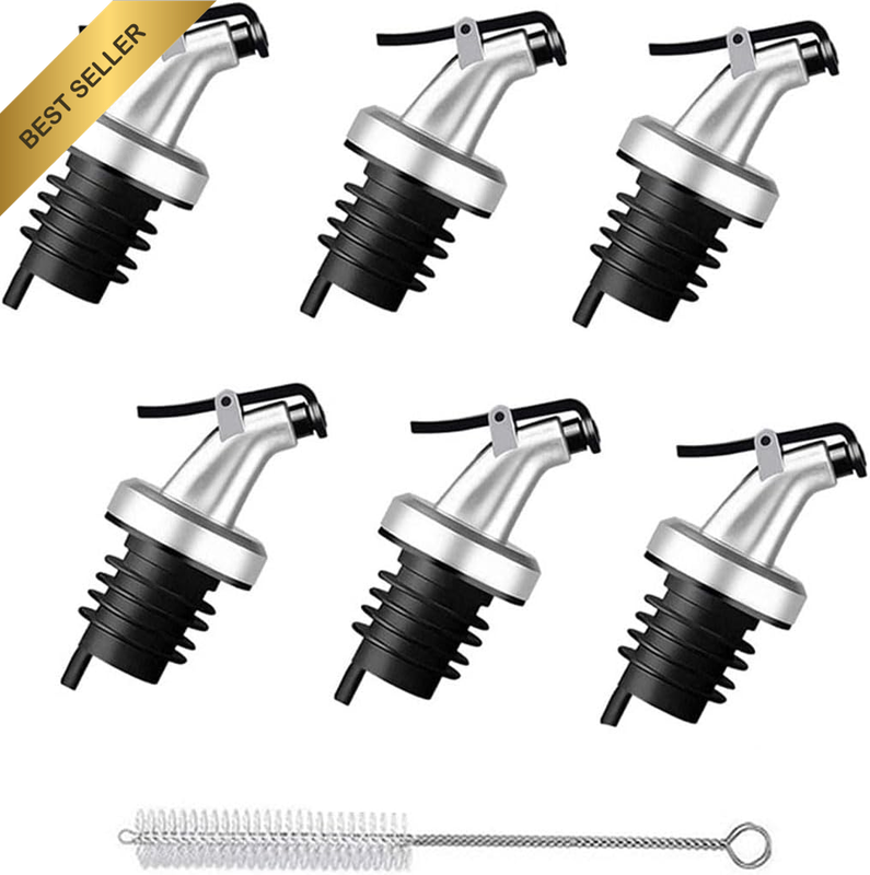 6Pcs Olive Oil Spouts Leak-Proof Nozzles Kitchen Oil and Vinegar Bottle Stoppers