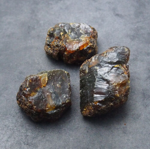 3 pieces AMBER Indonesia Fossil Miocene