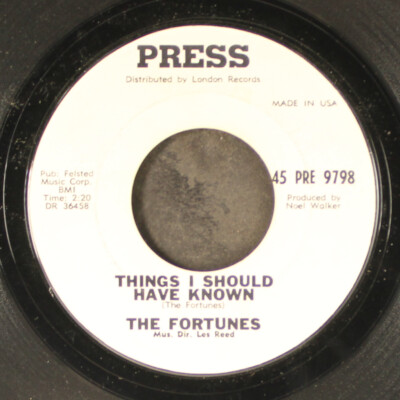 FORTUNES: things i should have known / here it comes again PRESS 7'' Single