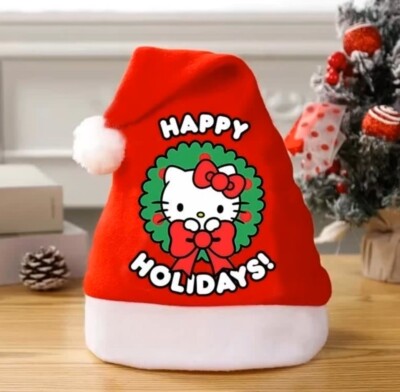 Hello Kitty Santa Hat Red Christmas Kids Size New 2024