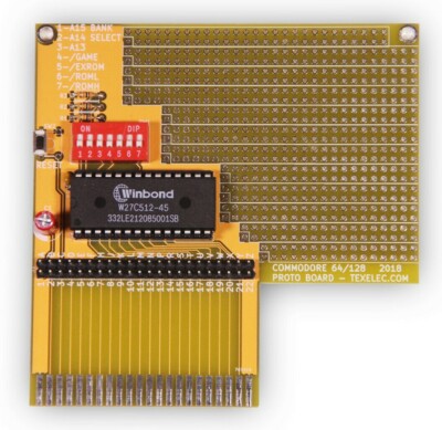 TexElec's Commodore 64/128 Cartridge / Expansion Port Prototype Card w/ EEPROM