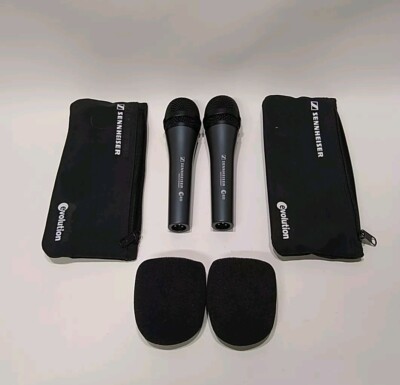 2 Sennheiser Pro Audio Pro E835 Dynamic Cardioid Vocal Mic, Wired W/ Foam Covers