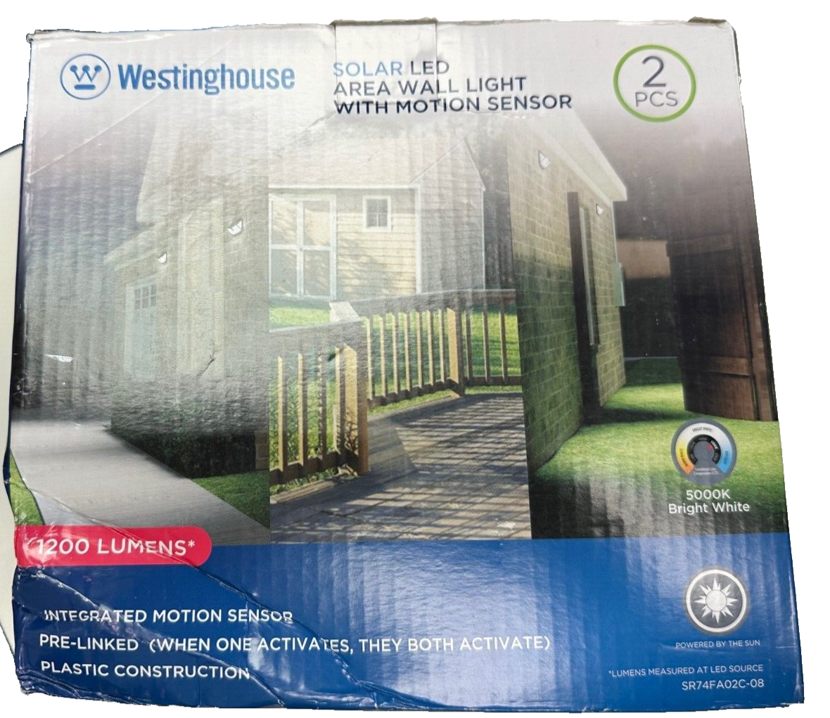 Westinghouse 980378042 Solar LED Area Wall Light W/Motion Sensor (2 Pack)