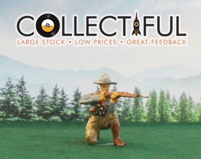 ELASTOLIN VINTAGE COMPOSITE FIGURE - WILD WEST COWBOY POINTING RIFLE    1410