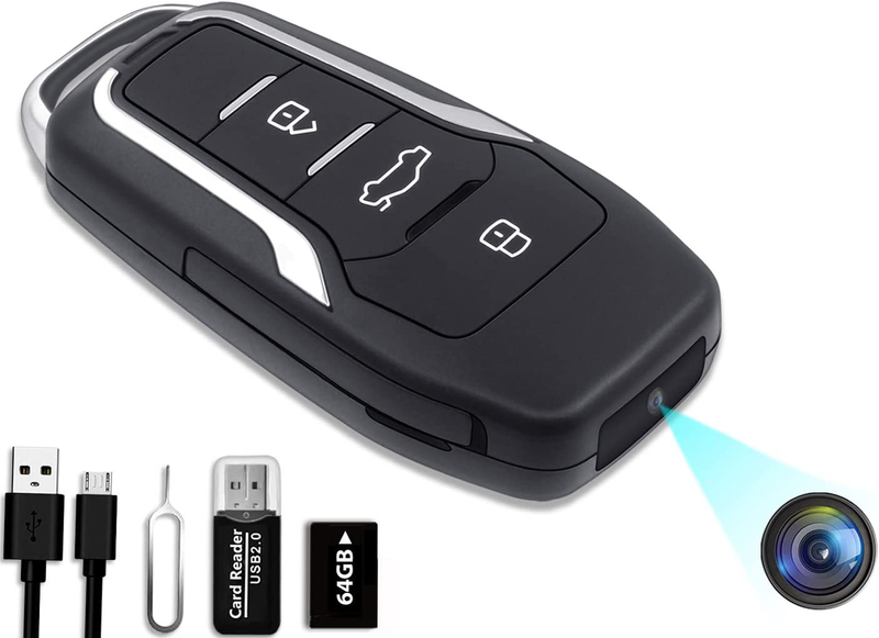 64GB Spy Camera Hidden Camera Car Key,360 Minutes Battery Life Mini Spy Camera,