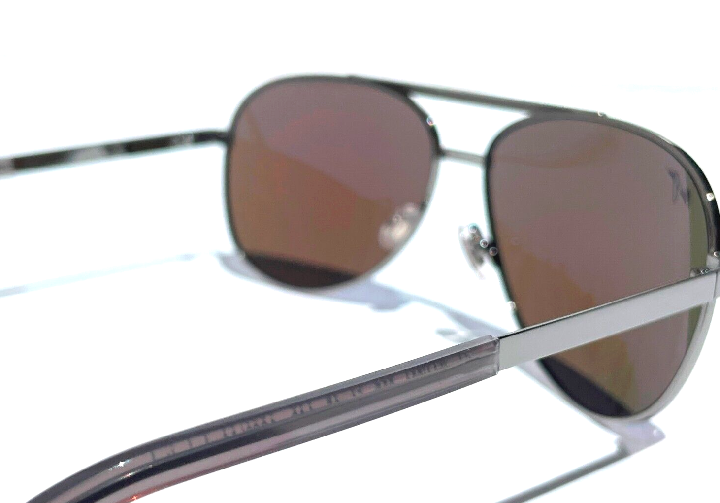 Pre-owned Maui Jim Seacliff Silver Polarized Maui Blue Lens Sunglass B831-02d In Gray