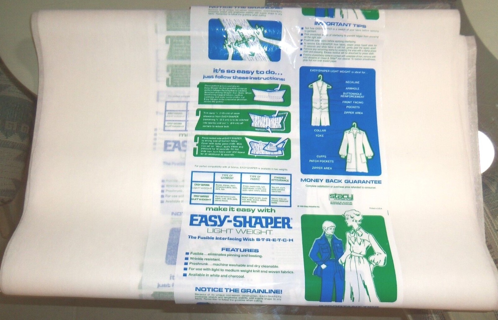 5 YARDS X 24" ES114 fusible interfacing light