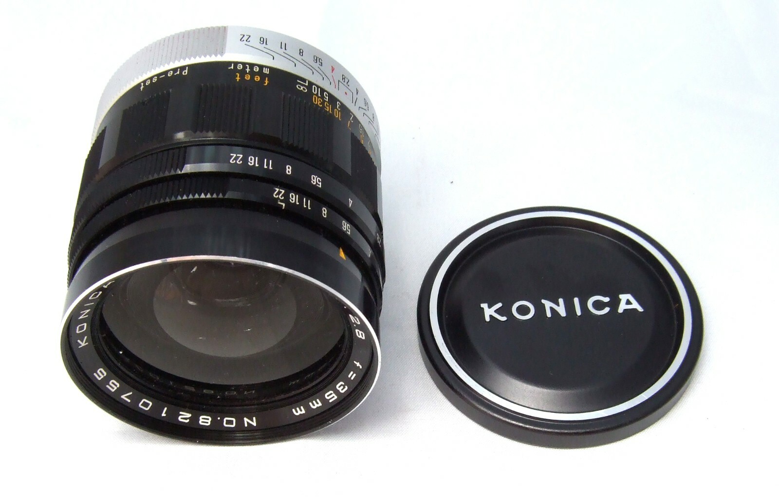 VERY RARE} *MINT* KONICA HEXANON 35mm F2.8 LENS - F22 VERY RARE} *MINT* KONICA HEXANON 35mm F2.8 LENS - F22