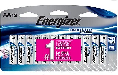 12 Energizer AA L91 Ultimate Lithium Batteries In Original Packaging 