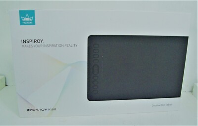 Huion Inspiroy H1161 Graphics Drawing Tablet, touch strip and battery-free pen