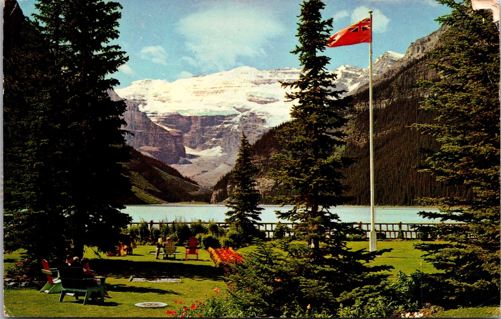 Lake Louise Canadian Rockies Victoria Glacier Vintage Postcard Posted Rundle